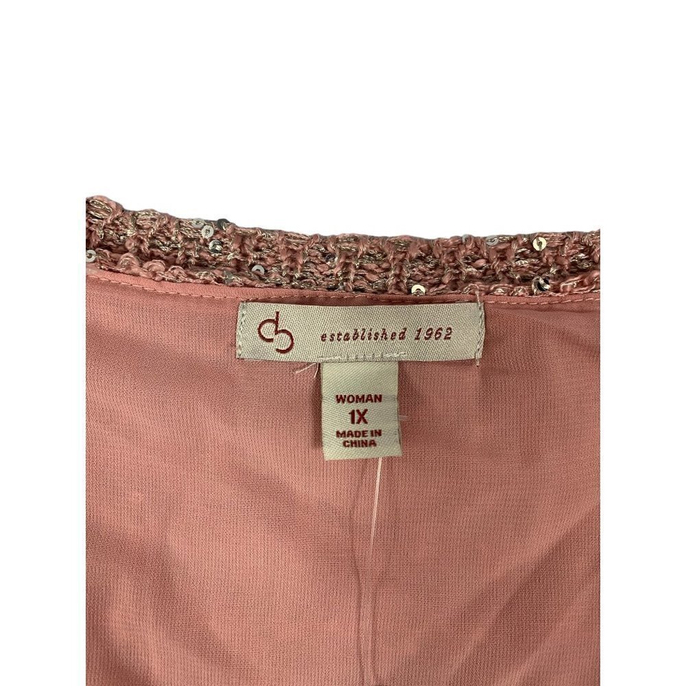 Dressbarn Women's Metallic Pink Sweater Top - Picture 4 of 8